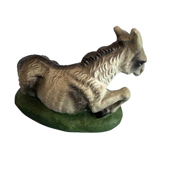 Midcentury Handmade Paper Mache Donkey Figurine Gray Green 4.5 Inch Japan - Picture 4 of 6